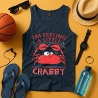 I'm Feeling A Little Crabby Funny Cartoon Crab Tank Top thumb 4