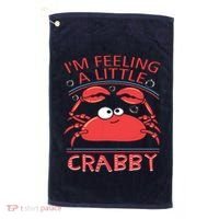 I'm Feeling A Little Crabby Funny Cartoon Crab Golf Towel thumb 0
