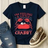 I'm Feeling A Little Crabby Funny Cartoon Crab Women's T-Shirt thumb 3