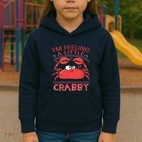 I'm Feeling A Little Crabby Funny Cartoon Crab Kids Hoodie thumb 3