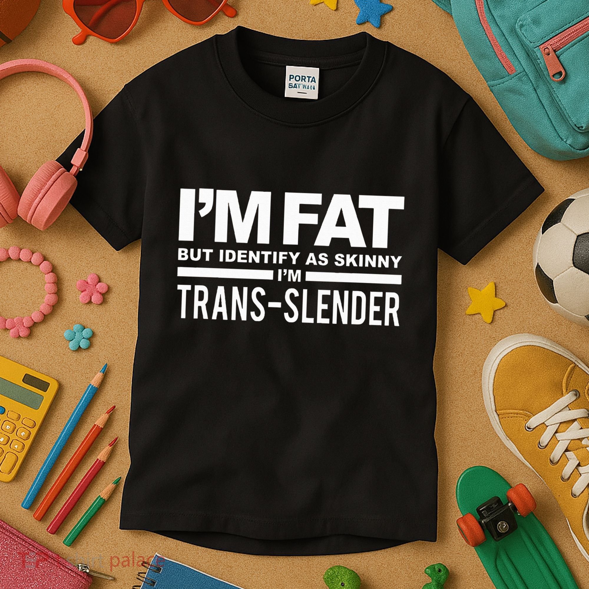 IM Fat But Identify As Skinny IM Transslender Kids T-Shirt