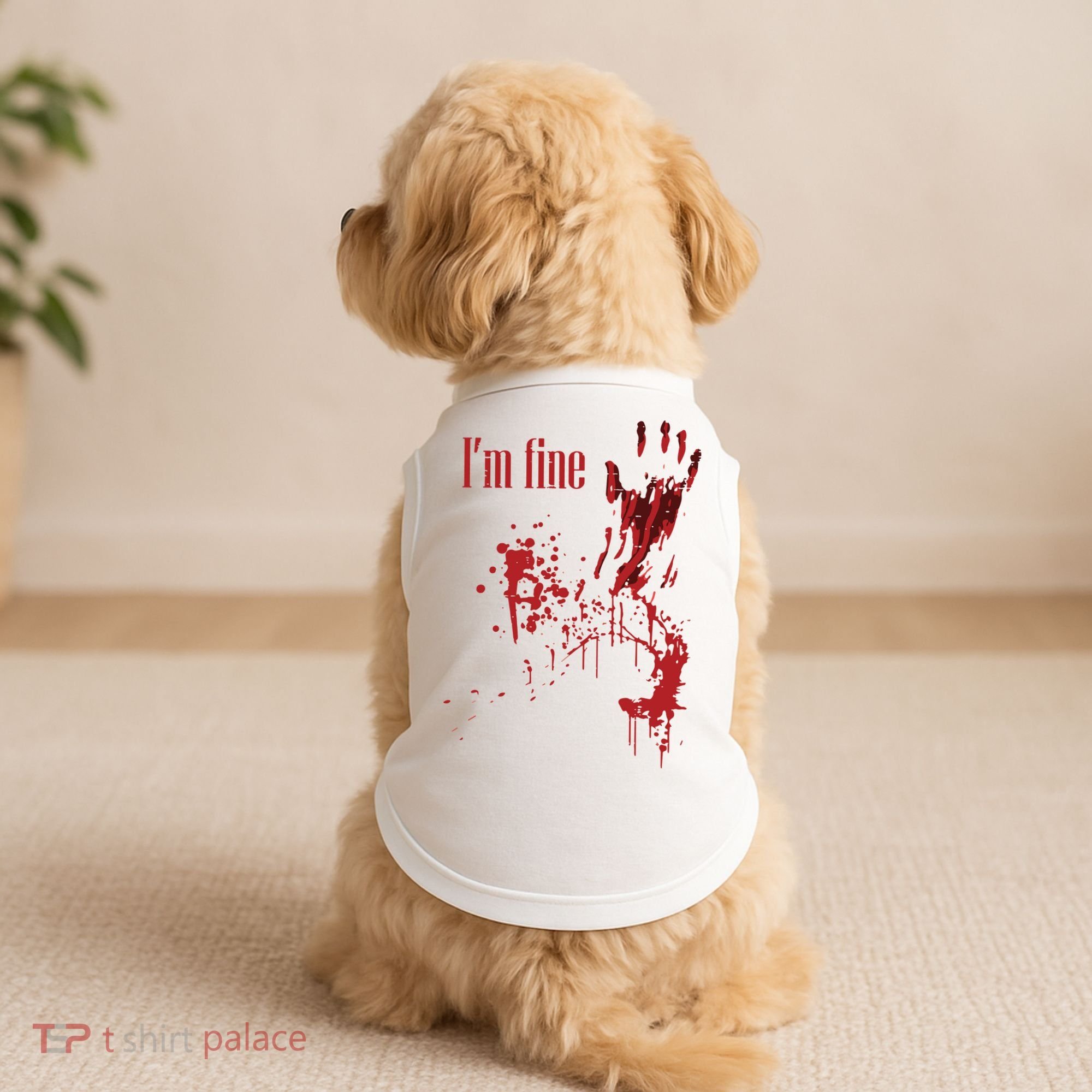 I'm Fine Bloody Halloween Doggie Tank
