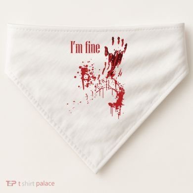 I'm Fine Bloody Halloween USA-Made Doggie Bandana
