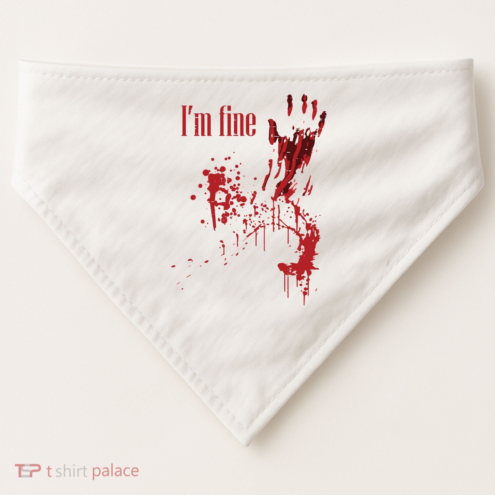 I'm Fine Bloody Halloween USA-Made Doggie Bandana