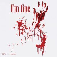 I'm Fine Bloody Halloween USA-Made Doggie Bandana thumb 2