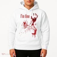 I'm Fine Bloody Halloween Hoodie thumb 2