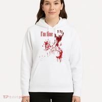 I'm Fine Bloody Halloween Hoodie thumb 5
