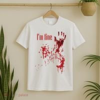 I'm Fine Bloody Halloween T-Shirt thumb 2