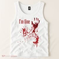 I'm Fine Bloody Halloween Tank Top thumb 2