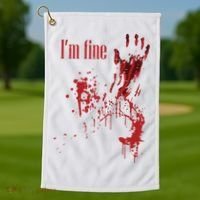 I'm Fine Bloody Halloween Golf Towel thumb 1