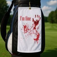 I'm Fine Bloody Halloween Golf Towel thumb 2