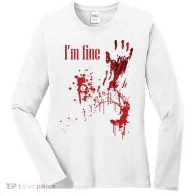 I'm Fine Bloody Halloween Women's Long Sleeve Shirt