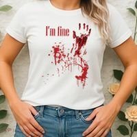 I'm Fine Bloody Halloween Women's T-Shirt thumb 2