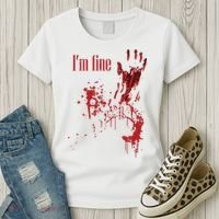 I'm Fine Bloody Halloween Women's T-Shirt thumb 3