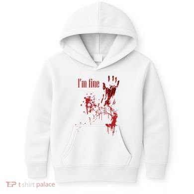 I'm Fine Bloody Halloween Kids Hoodie