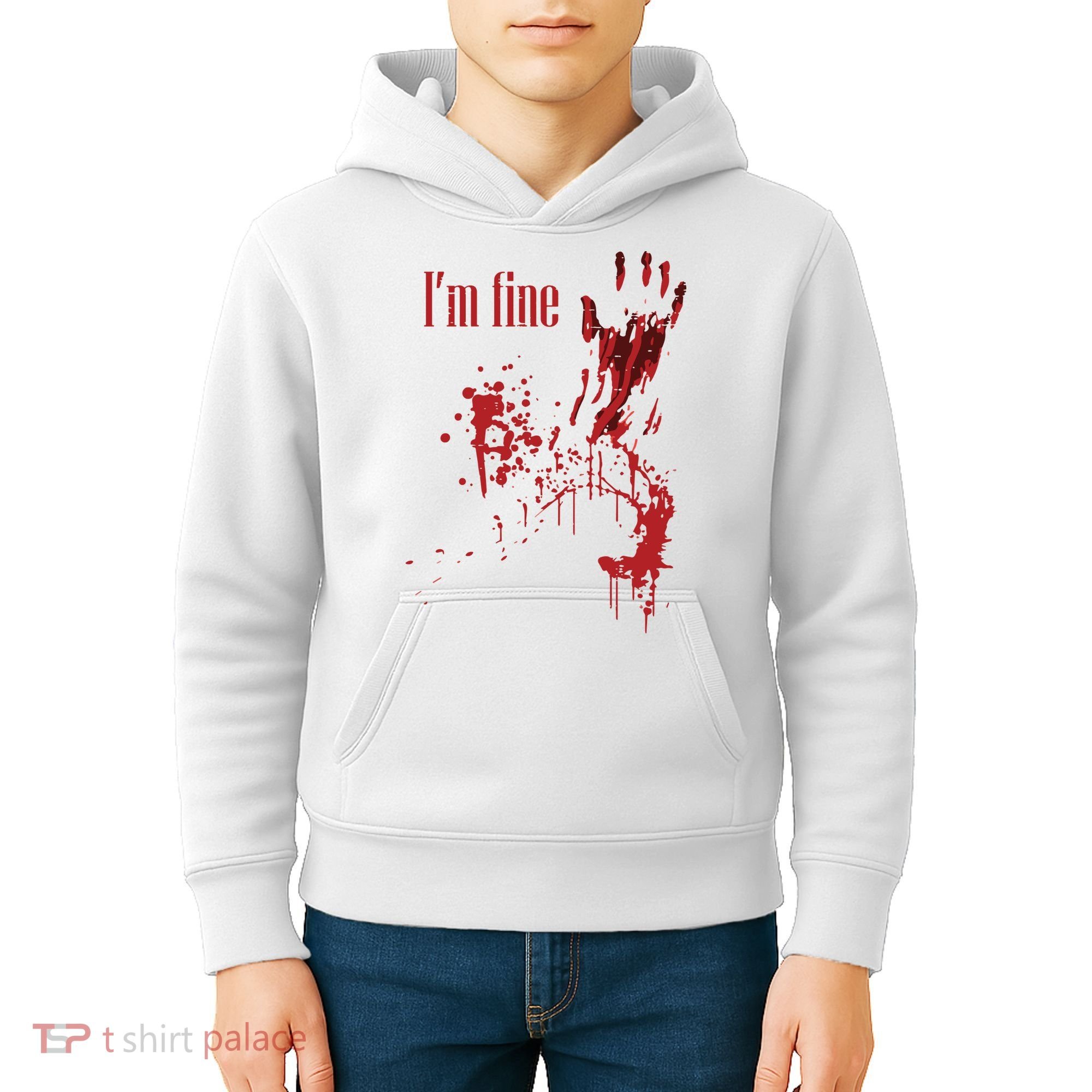 I'm Fine Bloody Halloween Kids Hoodie