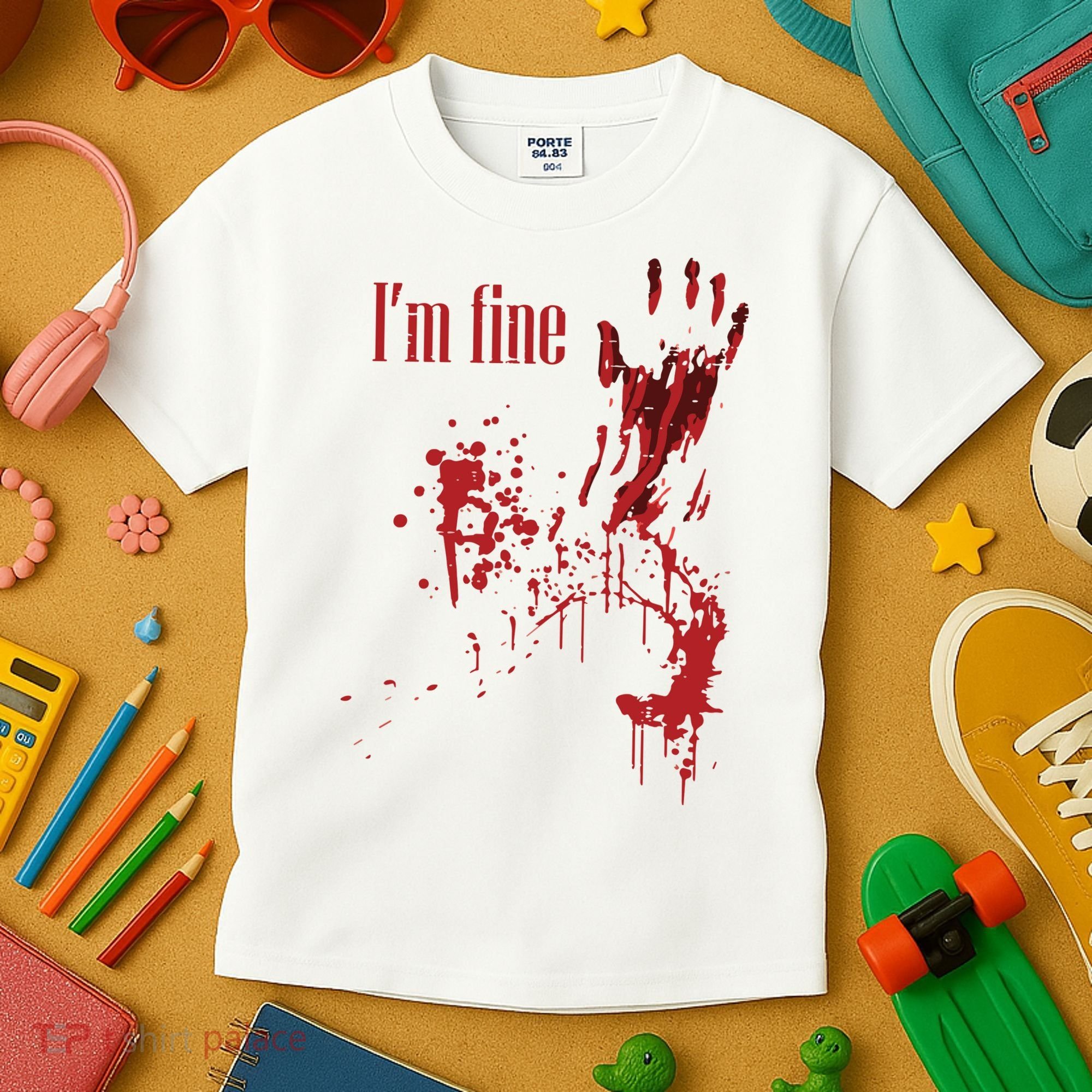 I'm Fine Bloody Halloween Kids T-Shirt