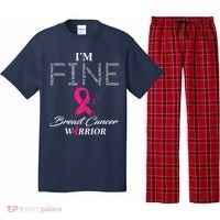I'm Fine Breast Cancer Warrior Breast Cancer Awareness Pajama Set thumb 0