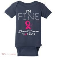 I'm Fine Breast Cancer Warrior Breast Cancer Awareness Baby Bodysuit thumb 0