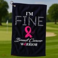I'm Fine Breast Cancer Warrior Breast Cancer Awareness Golf Towel thumb 1