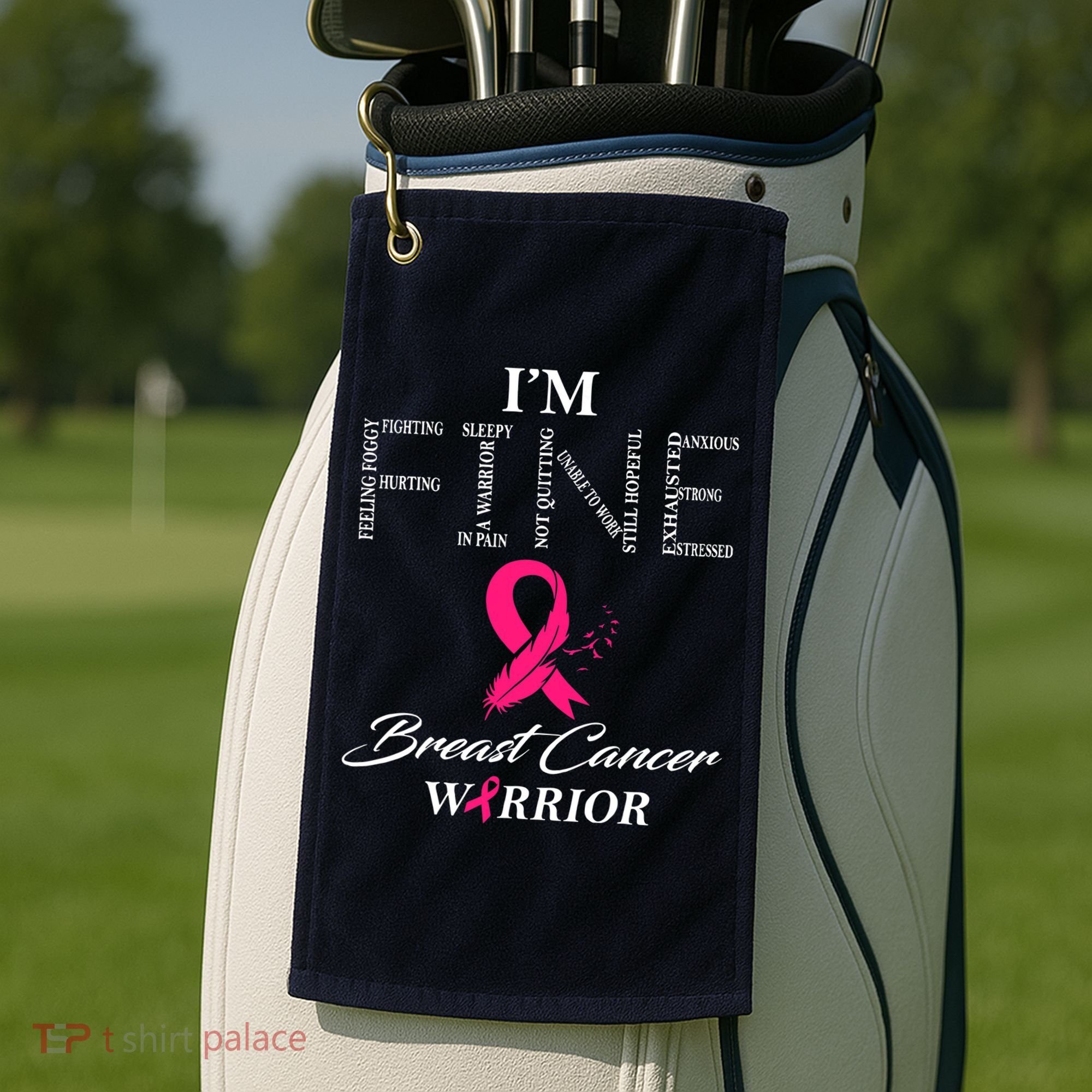 I'm Fine Breast Cancer Warrior Breast Cancer Awareness Golf Towel