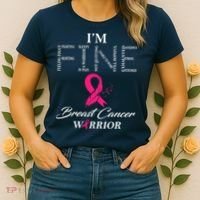 I'm Fine Breast Cancer Warrior Breast Cancer Awareness Women's T-Shirt thumb 2