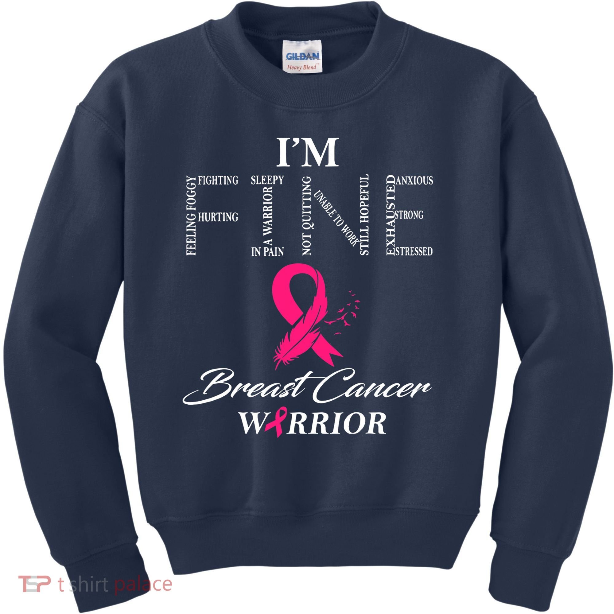 I'm Fine Breast Cancer Warrior Breast Cancer Awareness Kids Sweatshirt