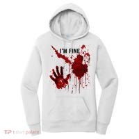 IM Fine Bloody Hand Blood Stained Blood Splatter Halloween Women's Hoodie thumb 0