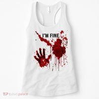 IM Fine Bloody Hand Blood Stained Blood Splatter Halloween Women's Tank Top thumb 0