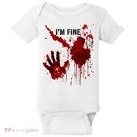IM Fine Bloody Hand Blood Stained Blood Splatter Halloween Baby Bodysuit thumb 0