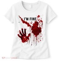 IM Fine Bloody Hand Blood Stained Blood Splatter Halloween Women's T-Shirt thumb 0