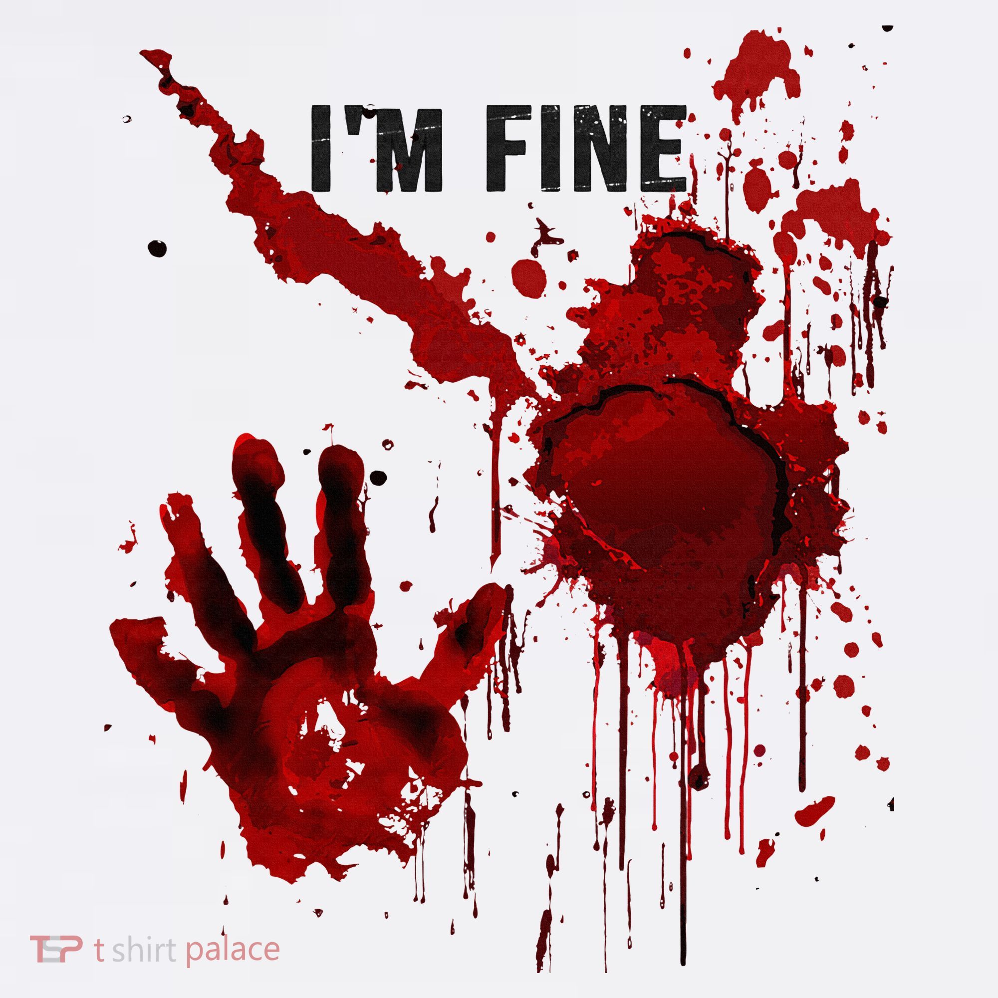 IM Fine Bloody Hand Blood Stained Blood Splatter Halloween Kids Sweatshirt