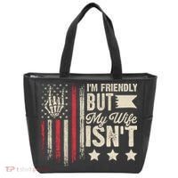 I'm Friendly But My Wife Isn't Tote Bag thumb 0