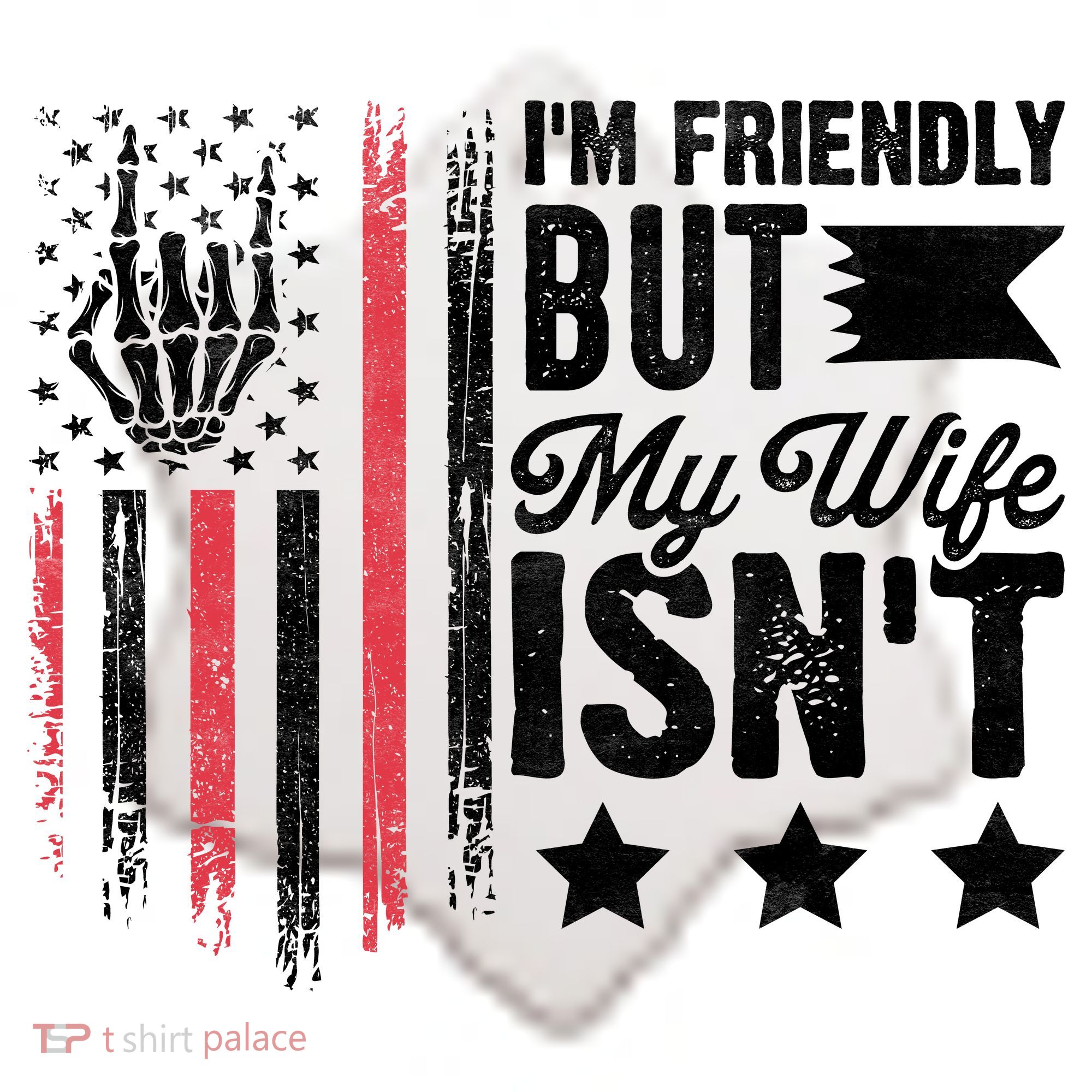 I'm Friendly But My Wife Isn't Ceramic Ornament