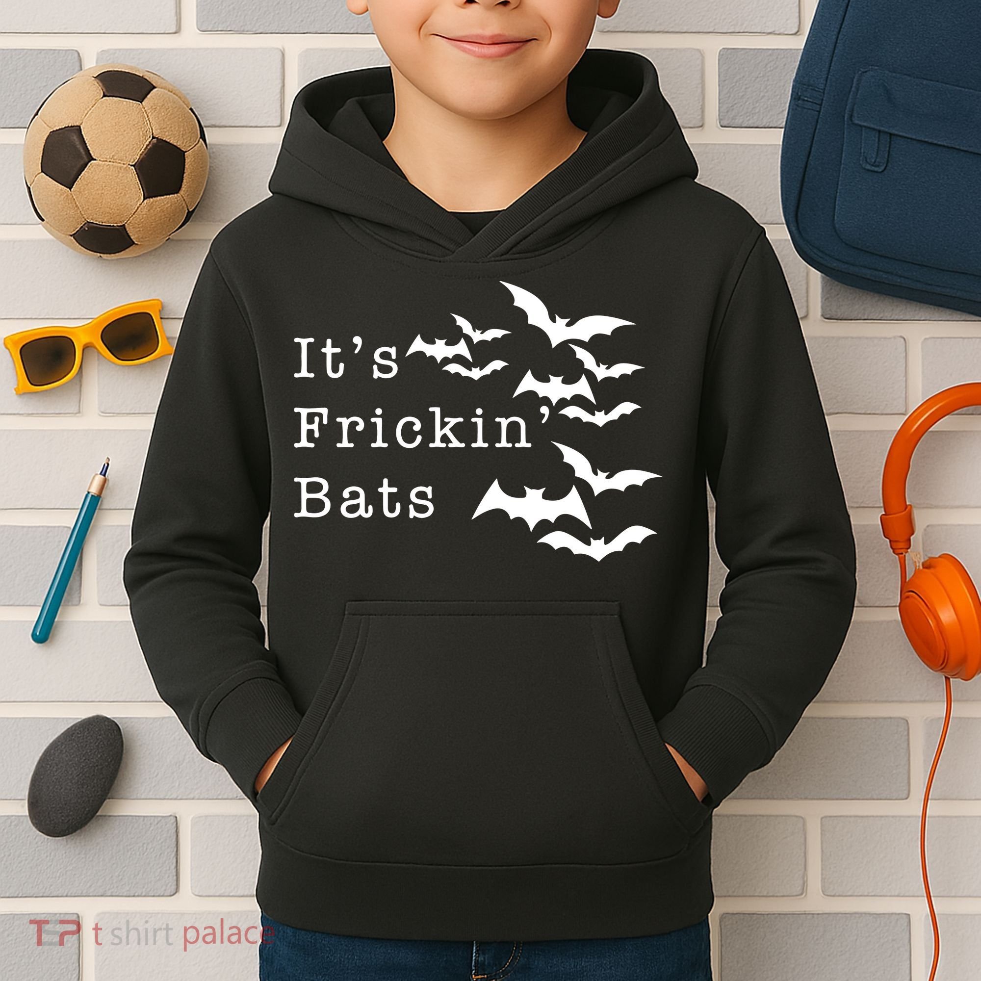 ItS Frickin Bats Halloween Kids Hoodie