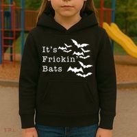 ItS Frickin Bats Halloween Kids Hoodie thumb 3