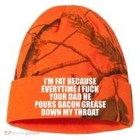 Im Fat Because Everytime I Fuck Your Dad He Pour Bacon Grease Down My Throat Kati Licensed 12" Camo Cuffed Beanie thumb 0