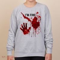 Im Fine Bloody Hand Bloodstained Blood Splatter Halloween Women's Sweatshirt thumb 0