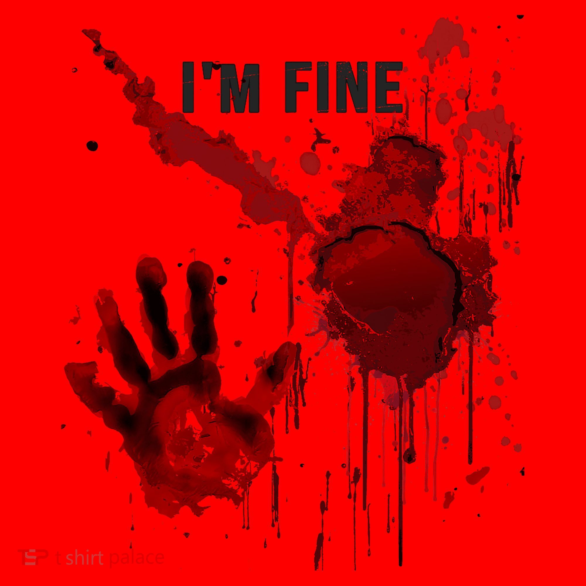 Im Fine Bloody Hand Bloodstained Blood Splatter Halloween Santa Hat