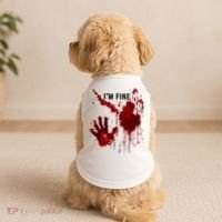 Im Fine Bloody Hand Bloodstained Blood Splatter Halloween Doggie Tank thumb 2