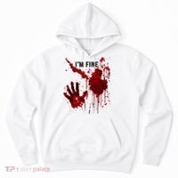Im Fine Bloody Hand Bloodstained Blood Splatter Halloween Hoodie thumb 0