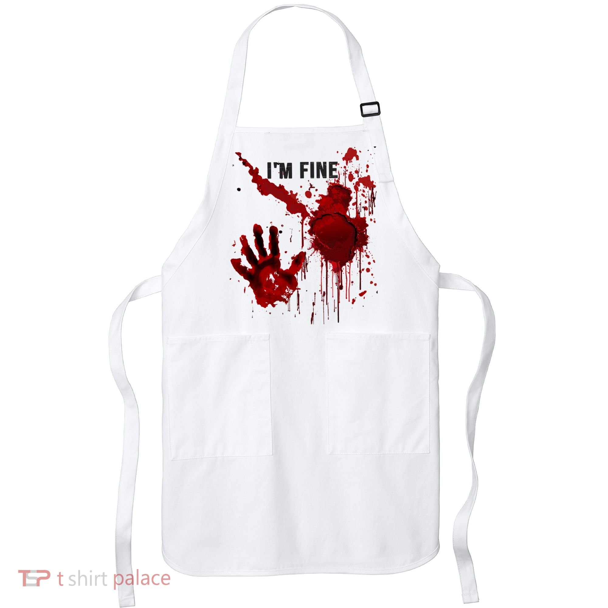 Im Fine Bloody Hand Bloodstained Blood Splatter Halloween Apron