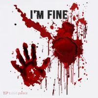 Im Fine Bloody Hand Bloodstained Blood Splatter Halloween Sweatshirt thumb 3