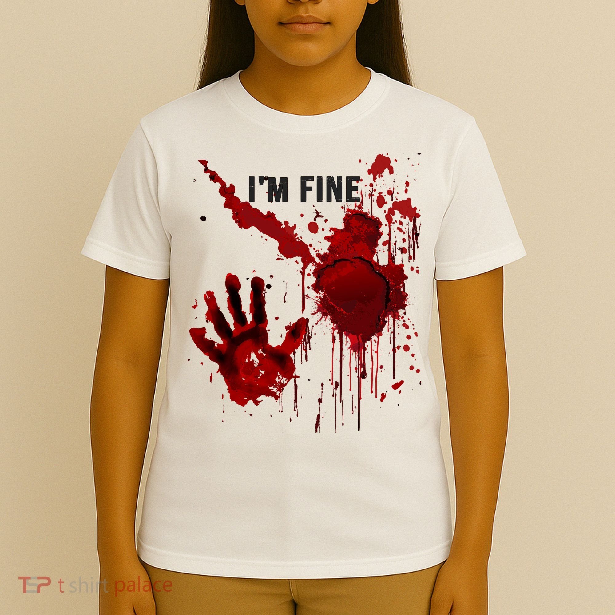 Im Fine Bloody Hand Bloodstained Blood Splatter Halloween T-Shirt