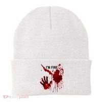 Im Fine Bloody Hand Bloodstained Blood Splatter Halloween Beanie thumb 0