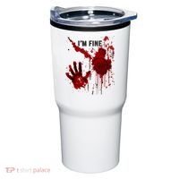 Im Fine Bloody Hand Bloodstained Blood Splatter Halloween Tumbler thumb 0