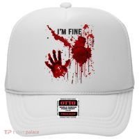 Im Fine Bloody Hand Bloodstained Blood Splatter Halloween Hat thumb 0