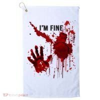 Im Fine Bloody Hand Bloodstained Blood Splatter Halloween Golf Towel thumb 0