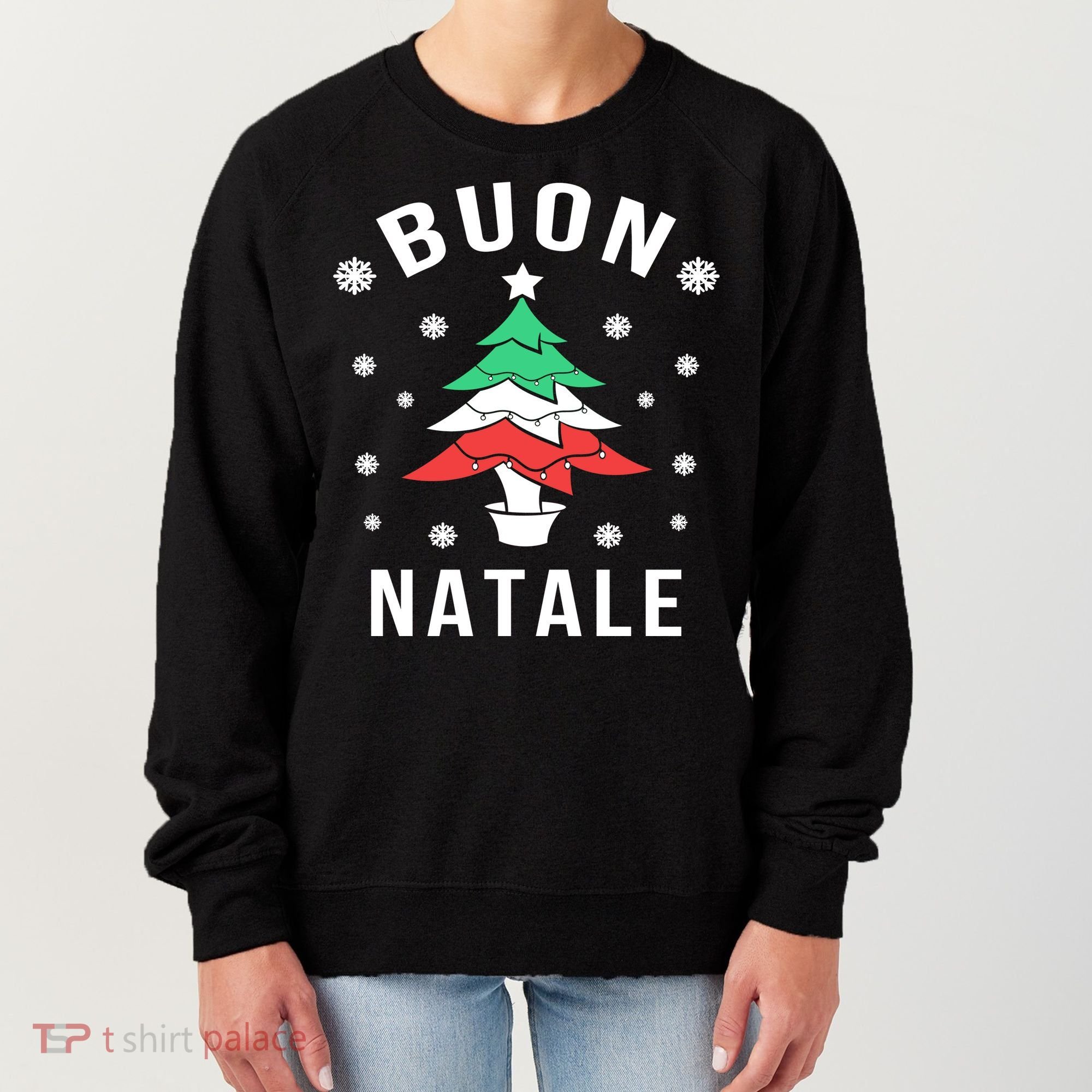 Italian Flag Christmas Tree Buon Natale Gift Women's Sweatshirt