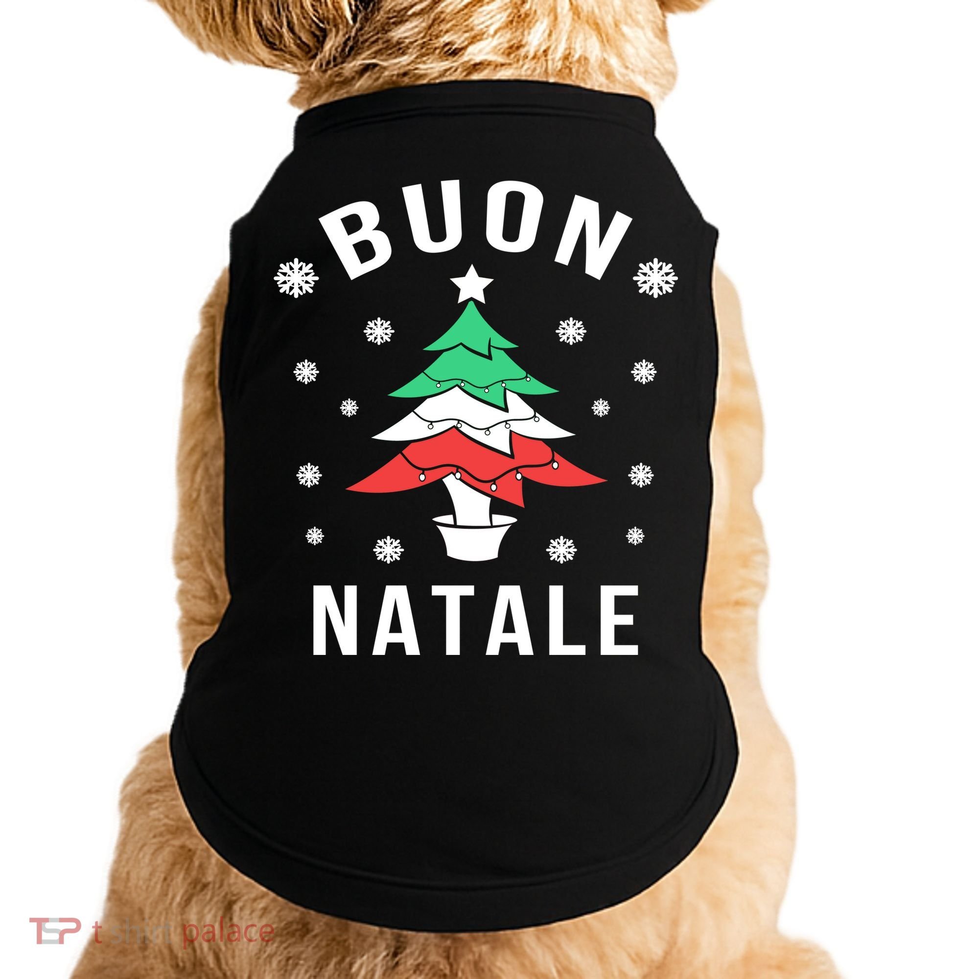 Italian Flag Christmas Tree Buon Natale Gift Doggie Tank